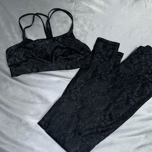 MATCHING SNAKESKIN WORKOUT SET